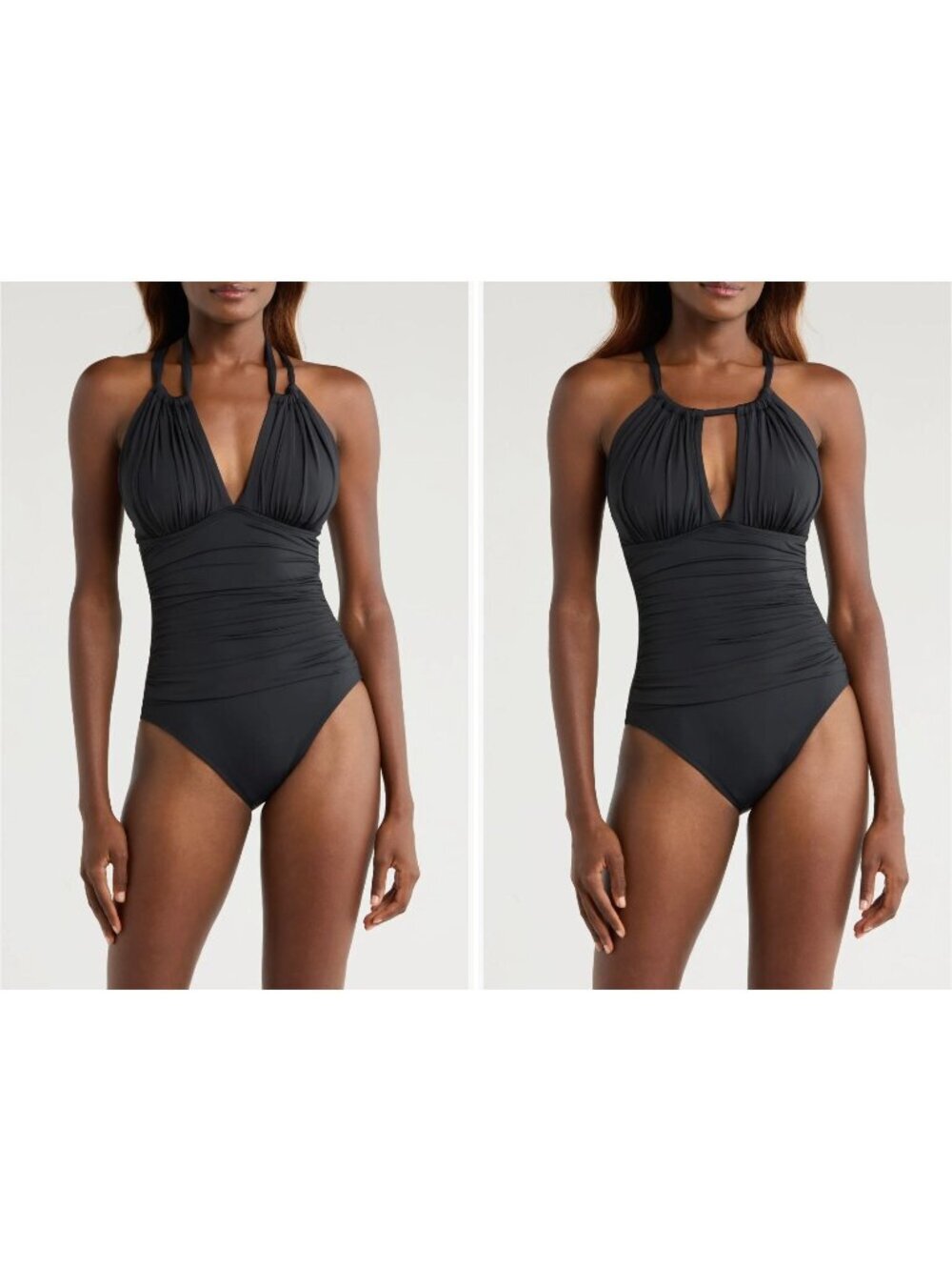 New La Blanca Women's Size8 Black Island Goddess Convertible High Neck One-Piece